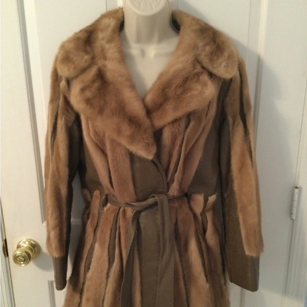 Leather and fur jacket